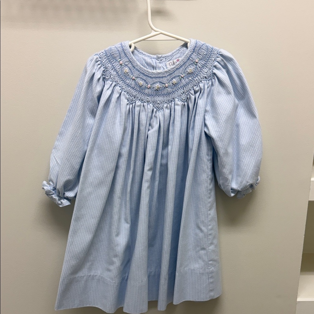 Petit Ami Light Blue Smocked Dress